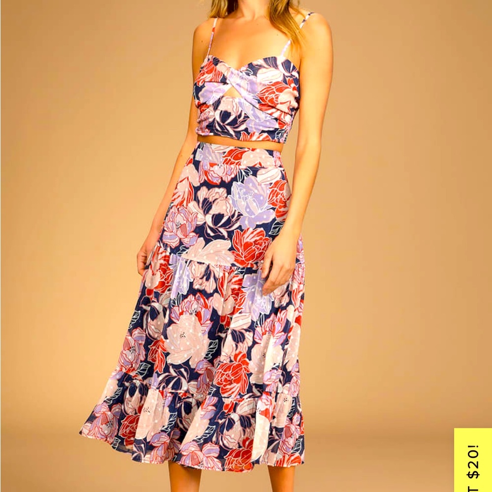 ❤️ lulus two piece midi dress NWT
